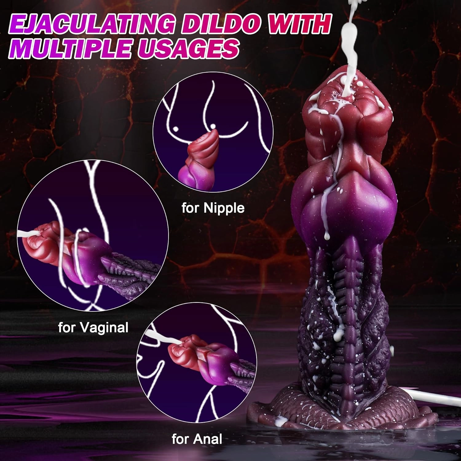 Perry 7.5 Squirting Dildo Monster Dildo With Strong Suction Cup-Laphwing