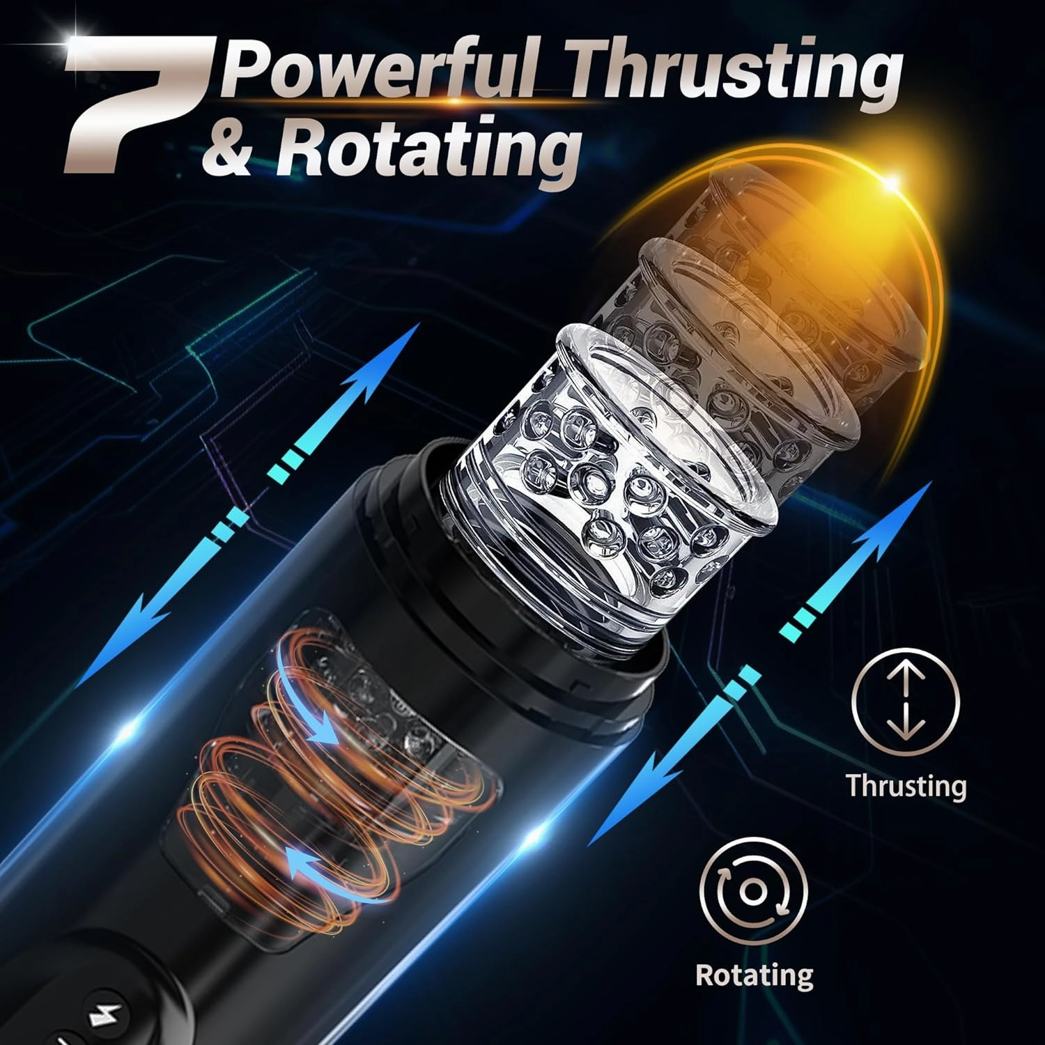 Phantom Automatic Male Masturbator With 7 Thrusting & Rotating Modes - Laphwing