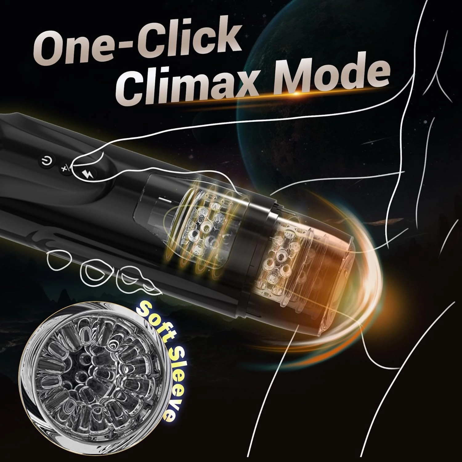 Phantom Automatic Male Masturbator With 7 Thrusting & Rotating Modes - Laphwing