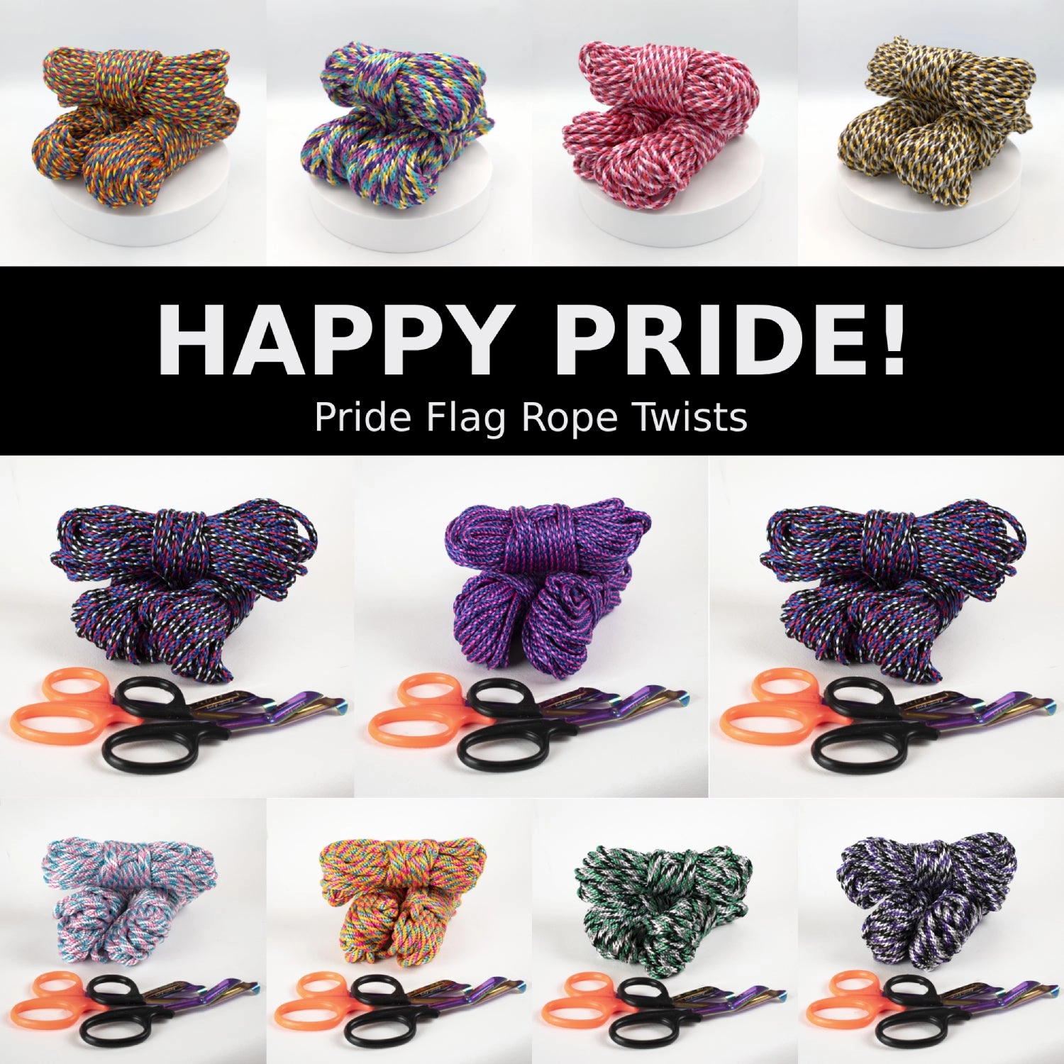 Pride Rope Sets! – Pride Twists – 1/4 6mm MFP – Pride Themed Bondage Rope