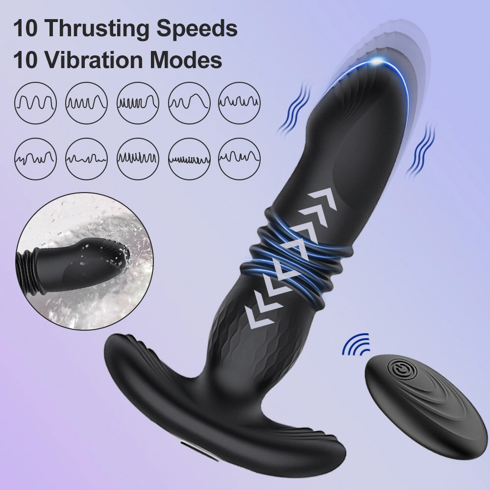 Prostate Thrusting Vibration Butt Plug with Remote Control - A1