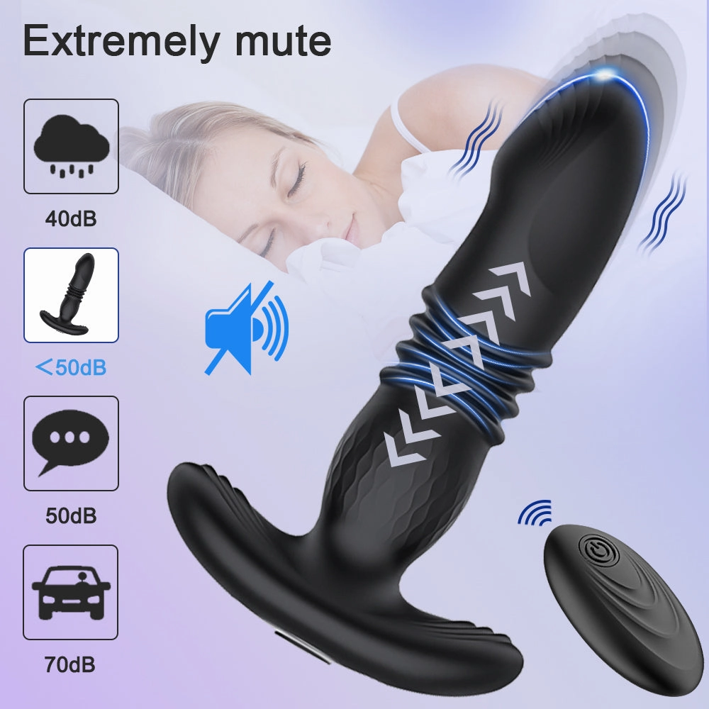 Prostate Thrusting Vibration Butt Plug with Remote Control - A1