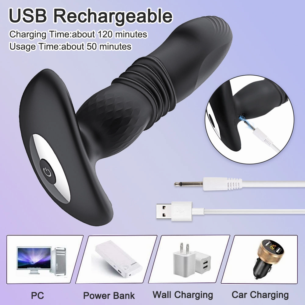 Prostate Thrusting Vibration Butt Plug with Remote Control - A1