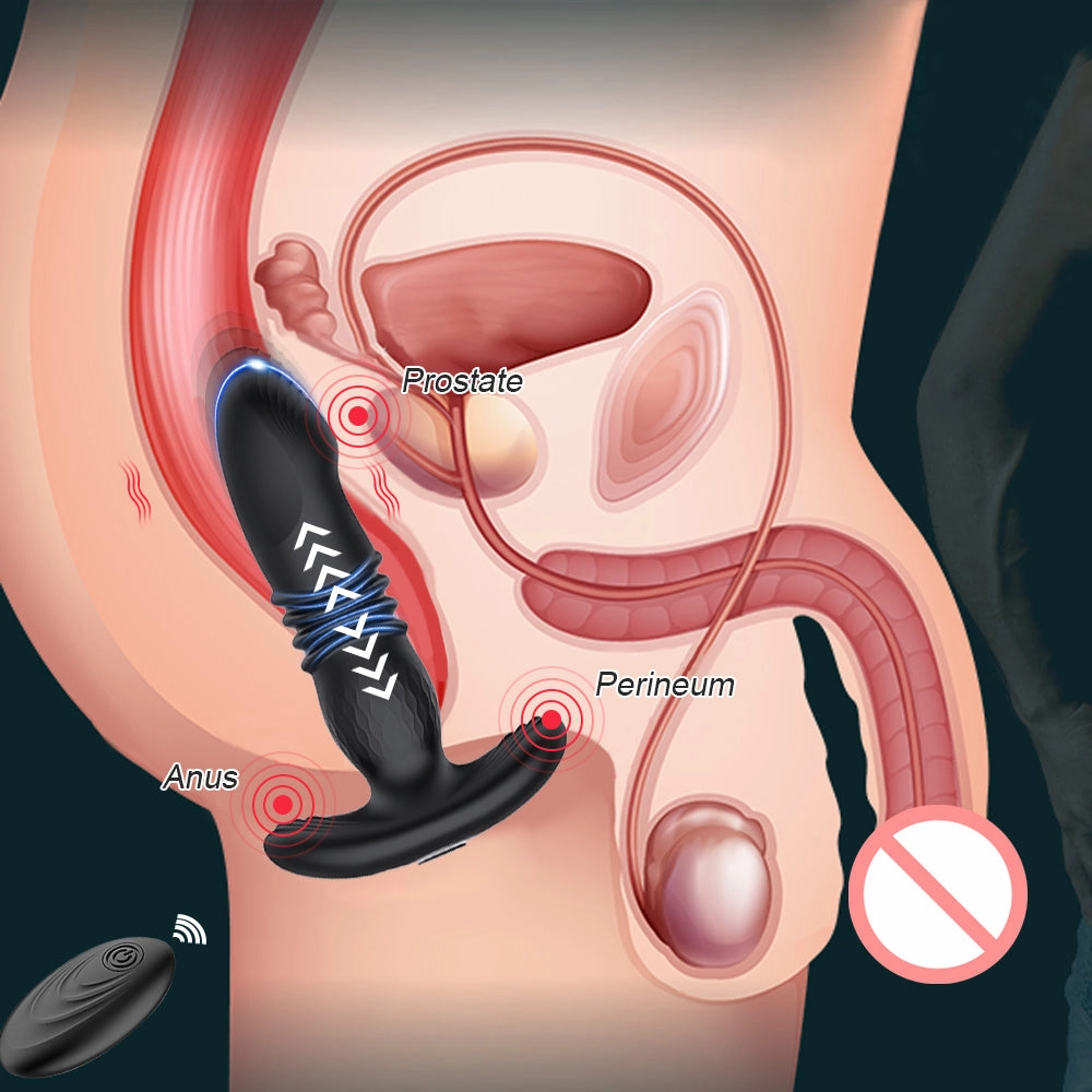 Prostate Thrusting Vibration Butt Plug with Remote Control - A1