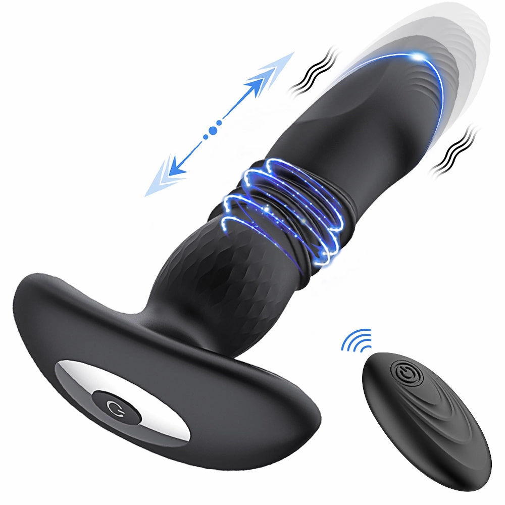 Prostate Thrusting Vibration Butt Plug with Remote Control - A1