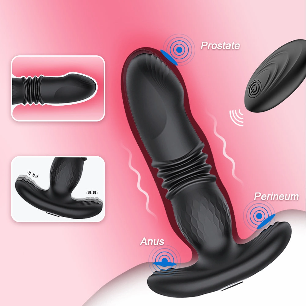Prostate Thrusting Vibration Butt Plug with Remote Control - A1
