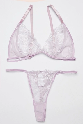 Purple Lace Lingerie Set