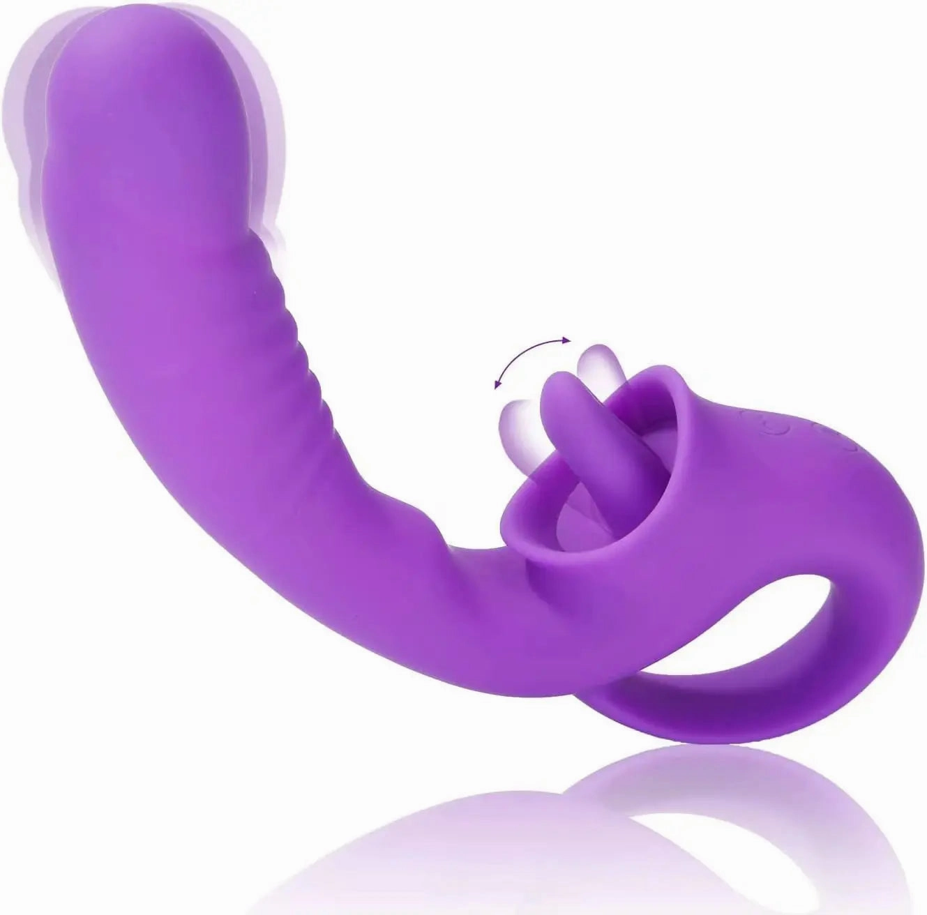 Quusvik Dual-Action Tongue Licking & Vibrating Dildo for Women