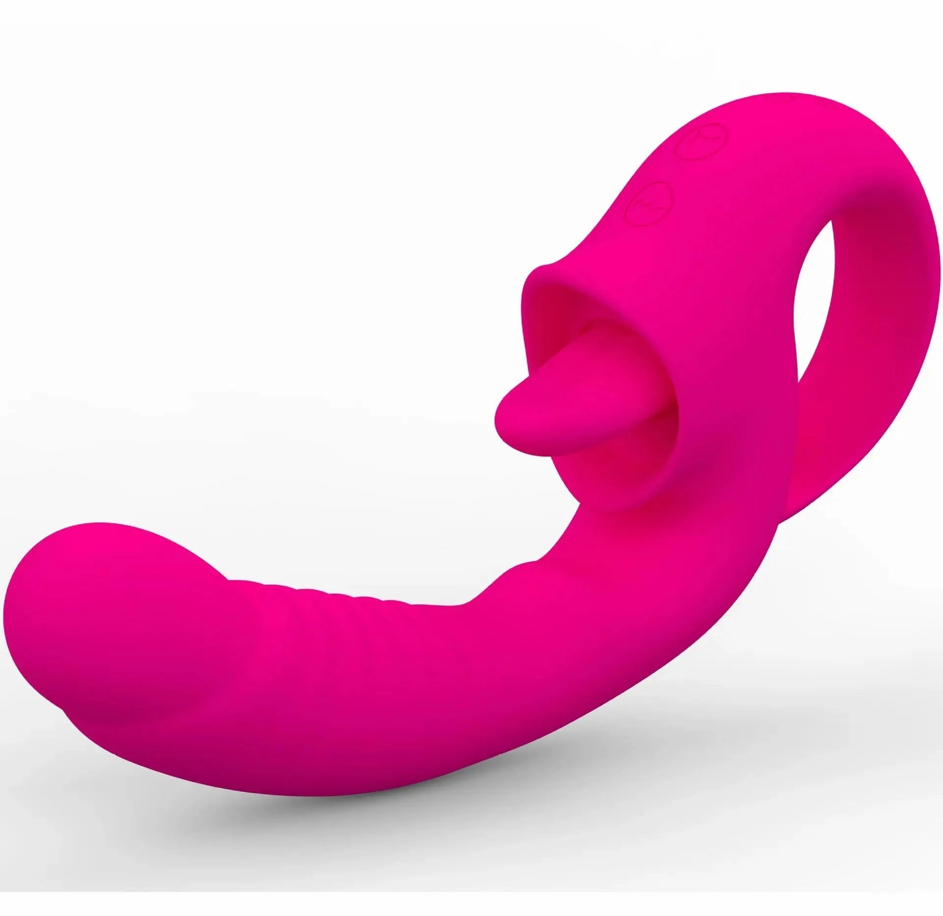 Quusvik Dual-Action Tongue Licking & Vibrating Dildo for Women