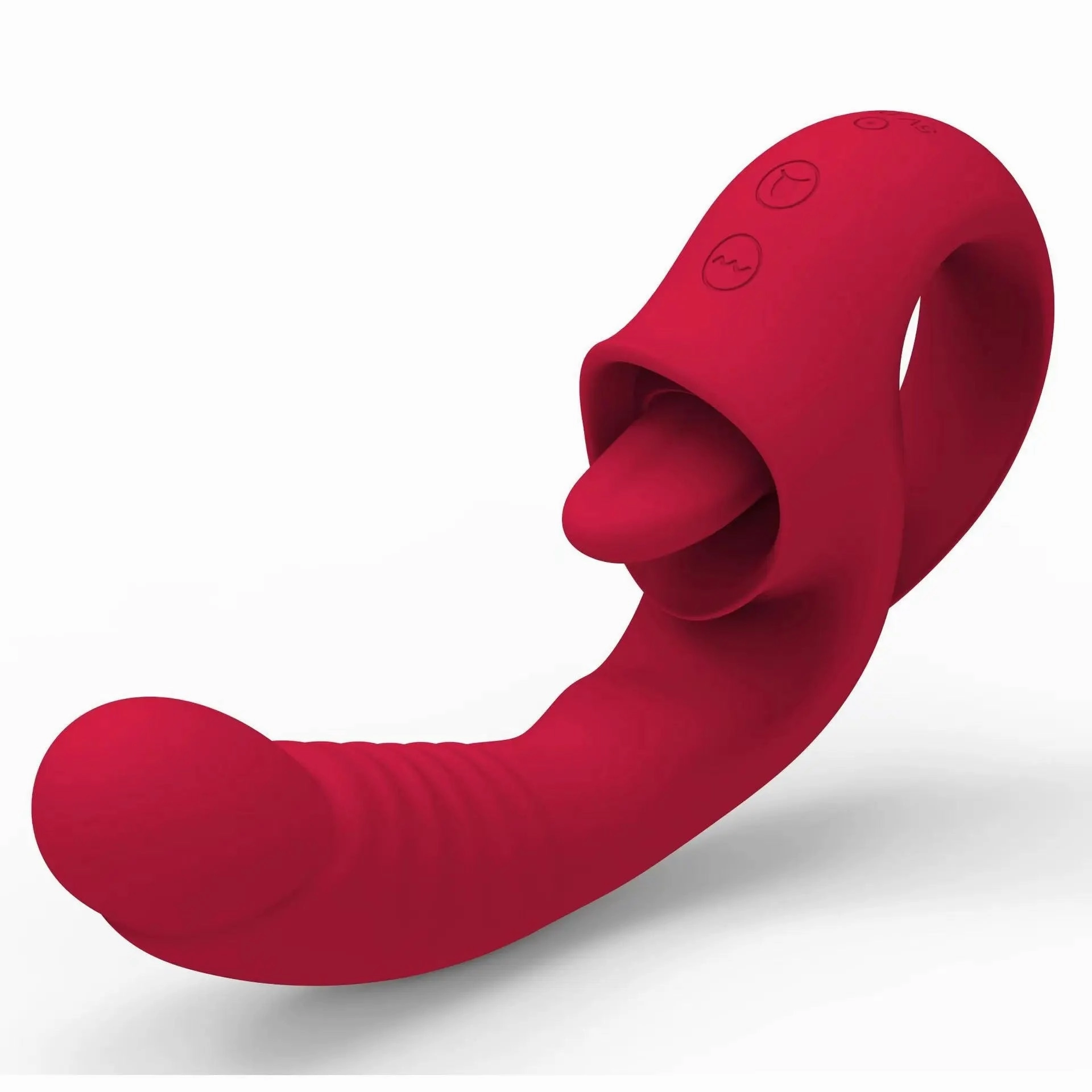 Quusvik Dual-Action Tongue Licking & Vibrating Dildo for Women
