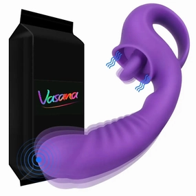 Quusvik Dual-Action Tongue Licking & Vibrating Dildo for Women