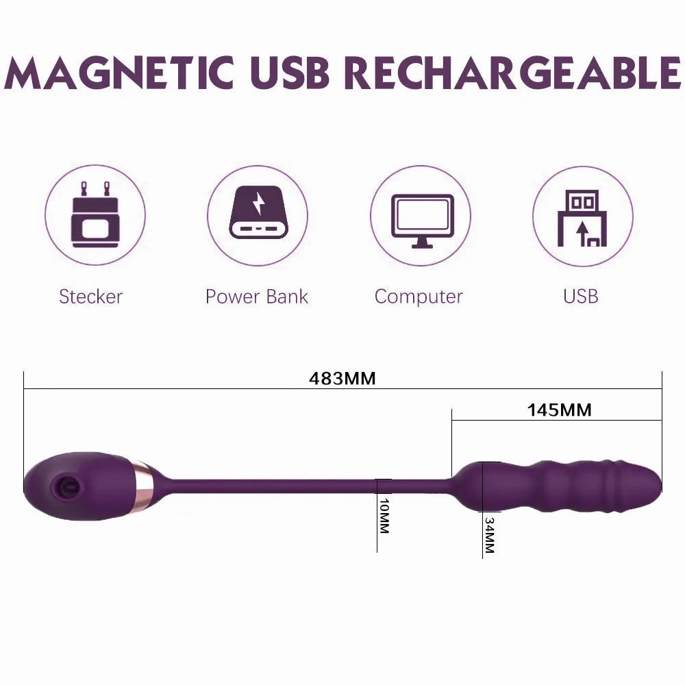 Quusvik Women's 10-Frequency Sucking Telescopic Vibrator