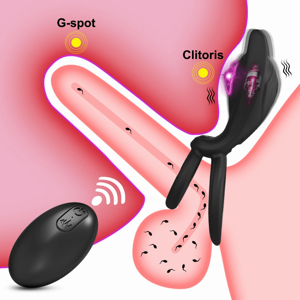 Remote Control Batman Sperm Lock Ring&Men's Delayed Ejaculation Erection Penis Ring