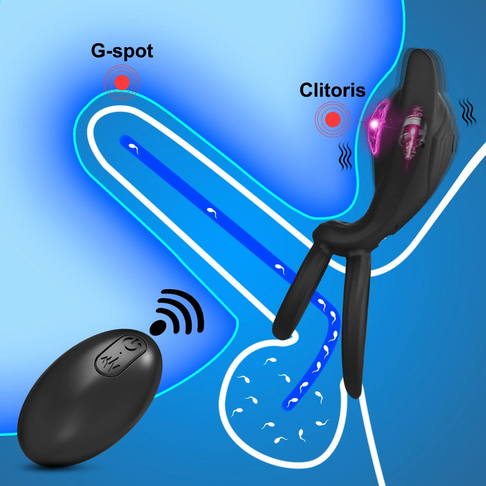 Remote Control Batman Sperm Lock Ring&Men's Delayed Ejaculation Erection Penis Ring