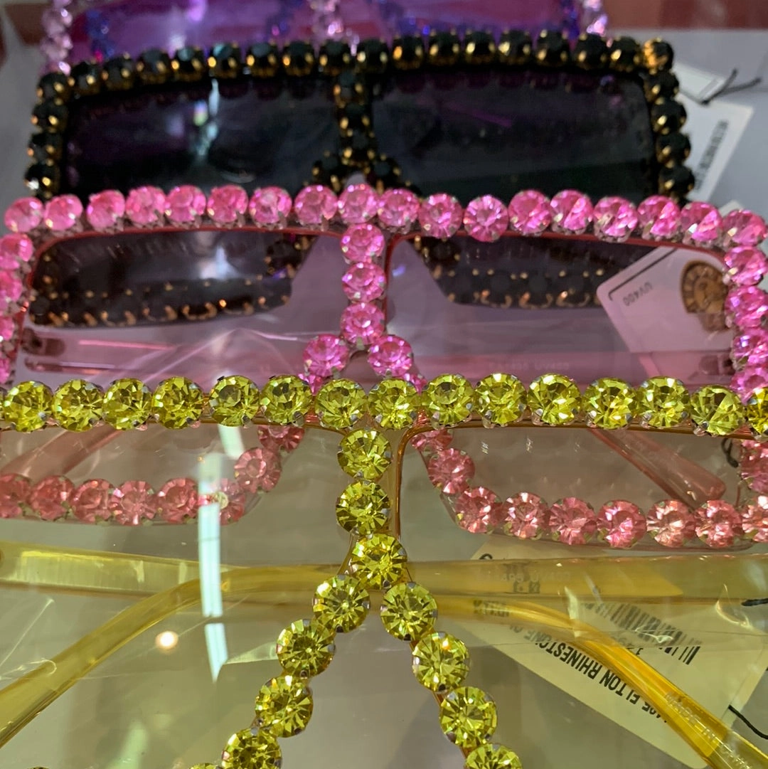 Rhinestone Large Sunglasses *Assorted  colors Available