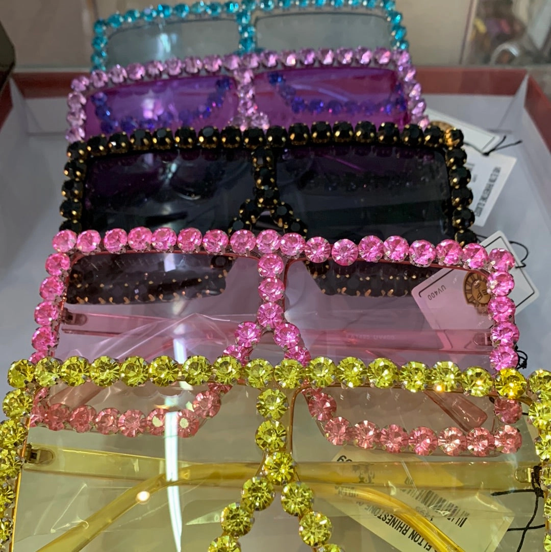 Rhinestone Large Sunglasses *Assorted  colors Available