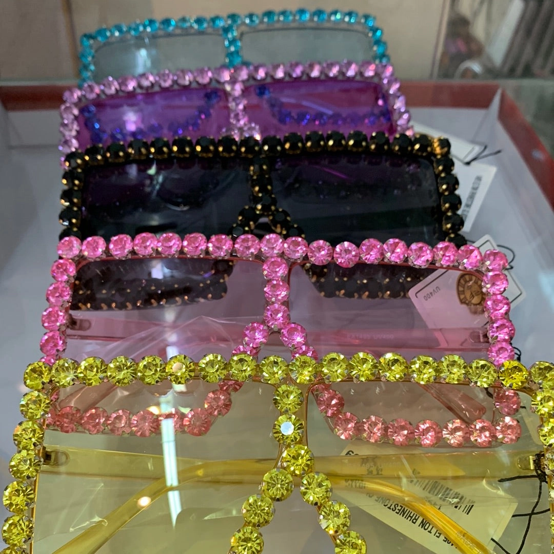 Rhinestone Large Sunglasses *Assorted  colors Available