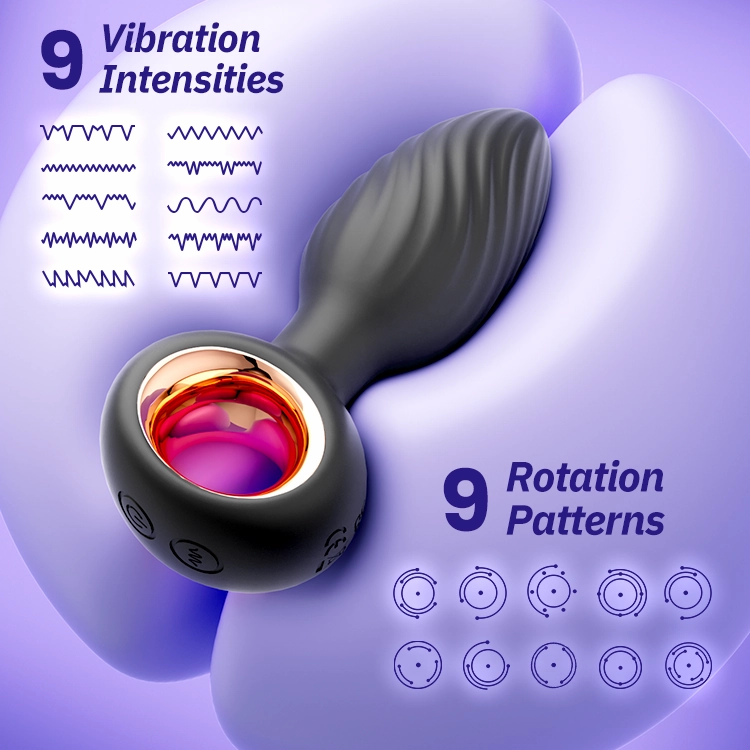 Rotating Butt Blug with Vibration