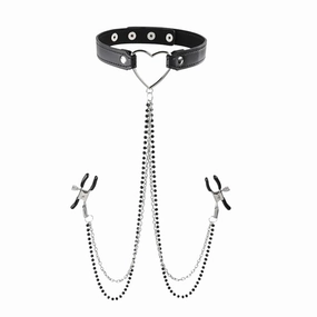 S&M - Amor Collar with Nipple Clamps