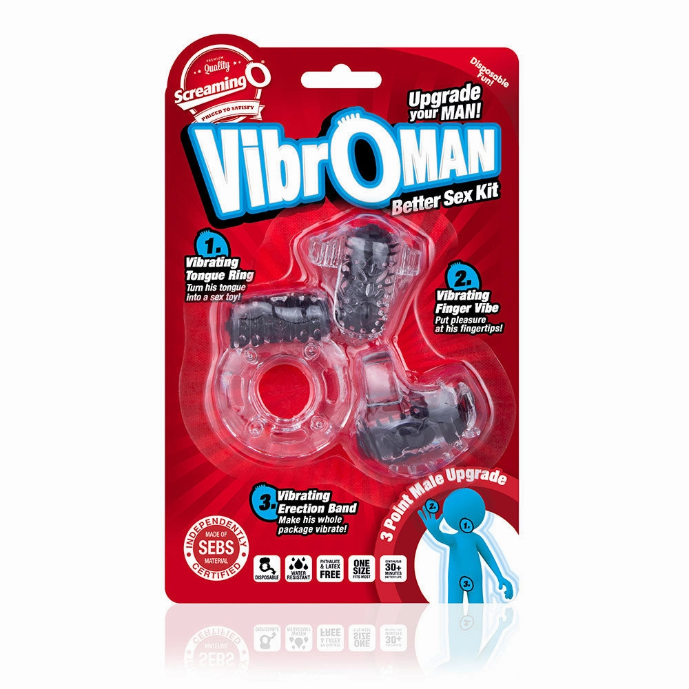 Screaming O VibrOman Better Sex Kit With Disposable Vibrating Rings