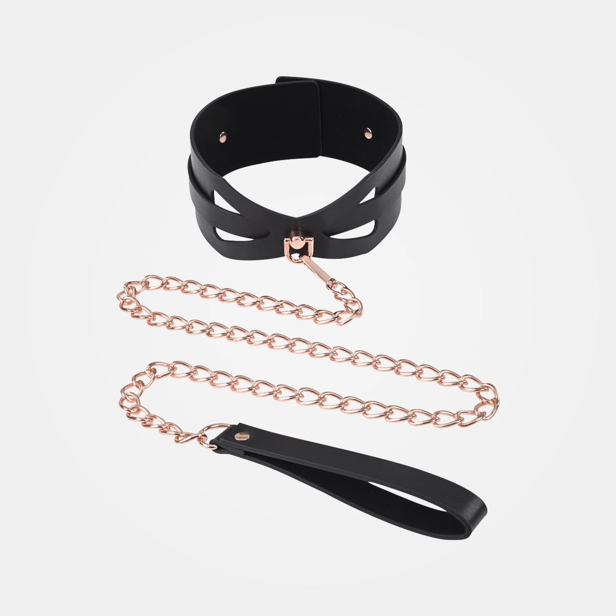 Sex & Mischief - Black   Rose Gold Collar and Leash