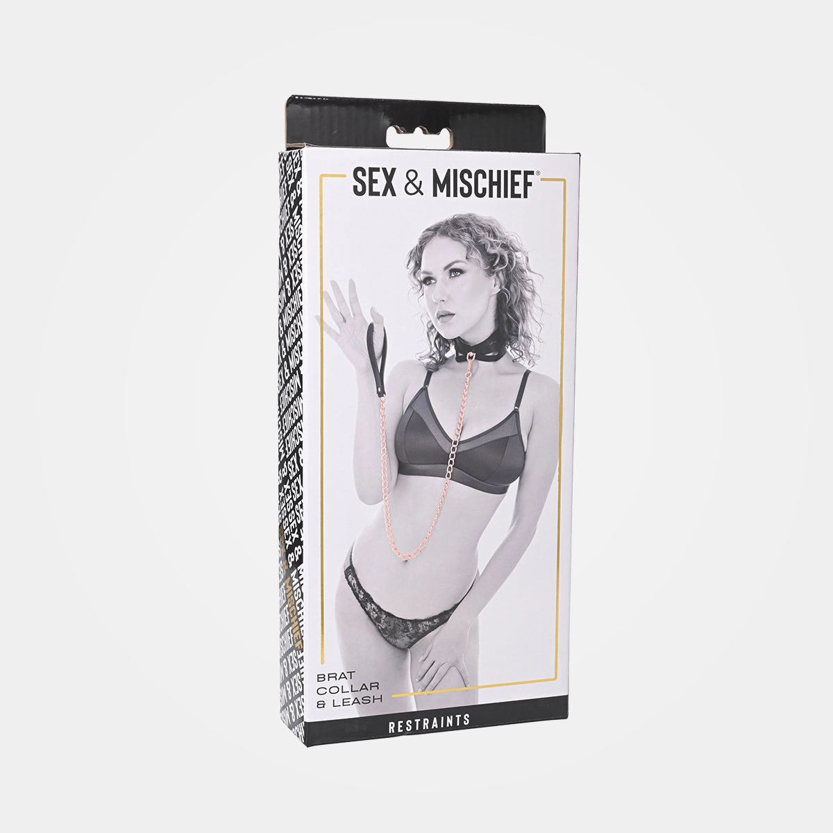 Sex & Mischief - Black   Rose Gold Collar and Leash