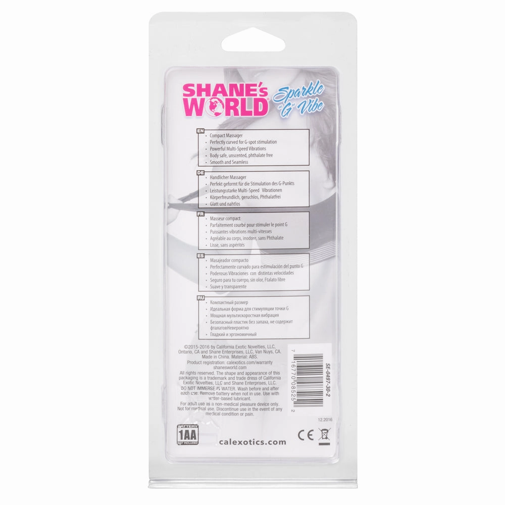 Shane's World Sparkle G Vibe Curved G-Spot Vibrator