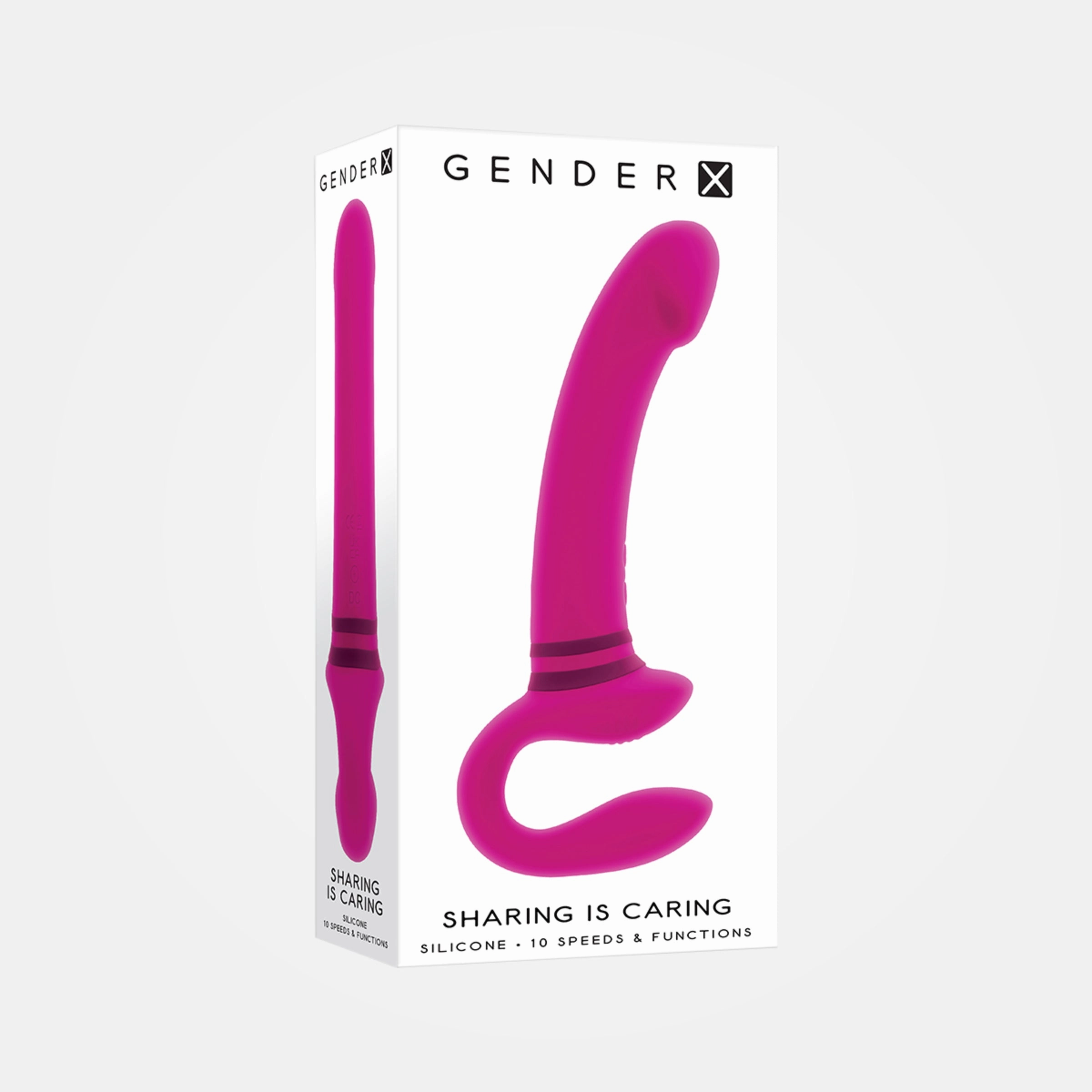 Sharing is Careing - Pink Rechargeable Strapless Wearable Strap-On