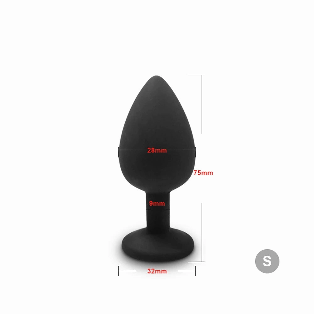 Silicone Butt Plug Anal Plug Set with Crystal Glasses End