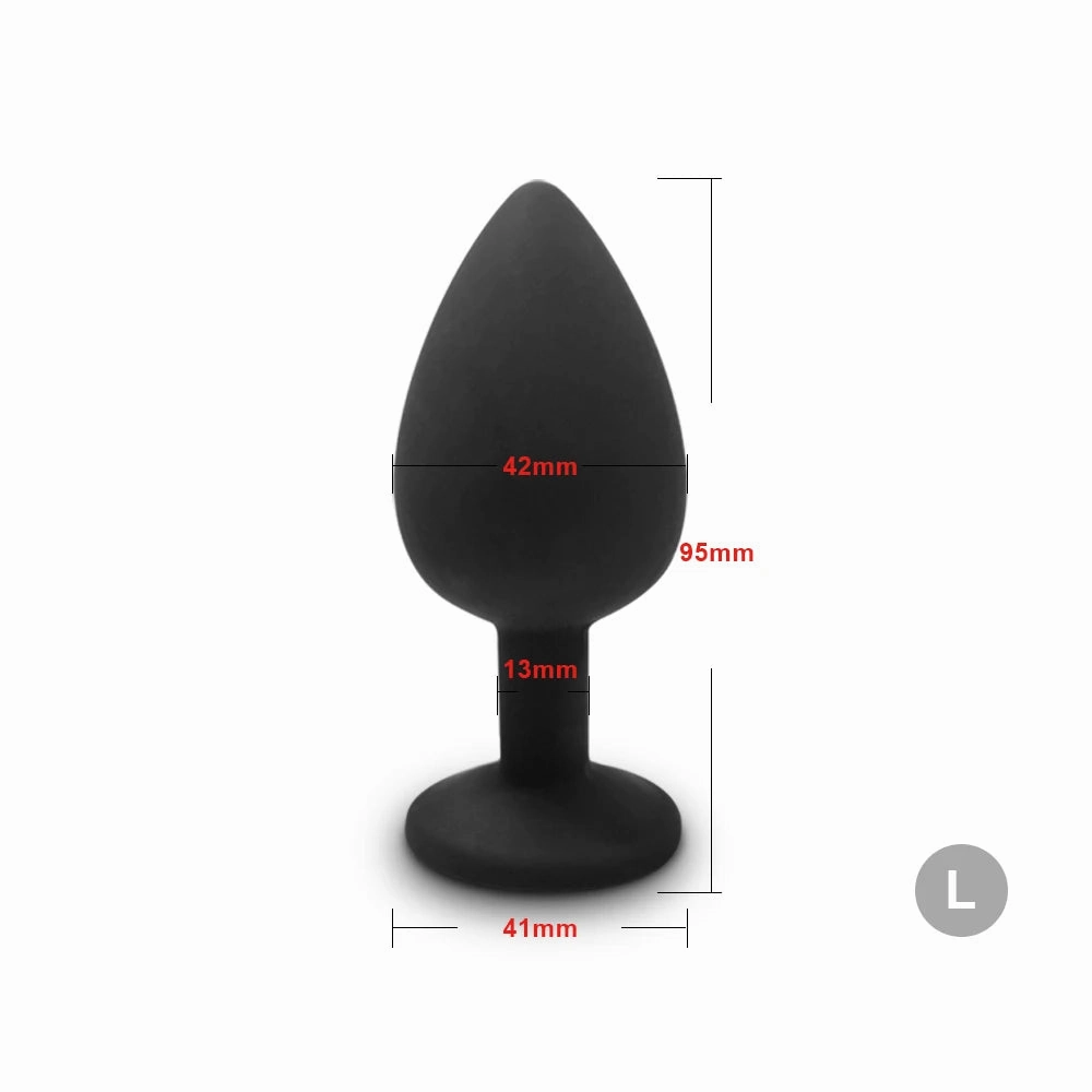 Silicone Butt Plug Anal Plug Set with Crystal Glasses End