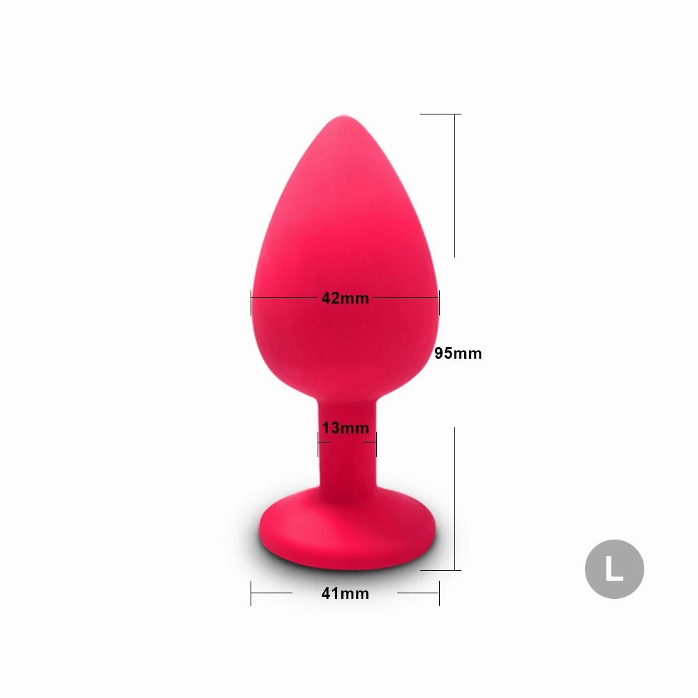 Silicone Butt Plug Anal Plug Set with Crystal Glasses End