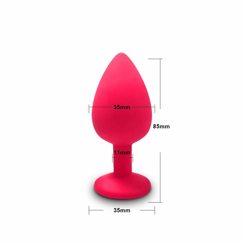 Silicone Butt Plug Anal Plug Set with Crystal Glasses End
