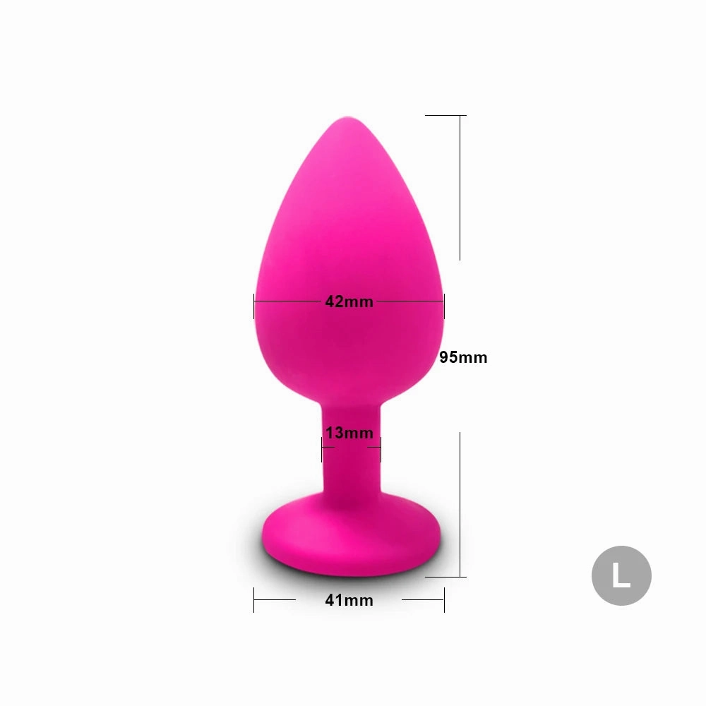Silicone Butt Plug Anal Plug Set with Crystal Glasses End
