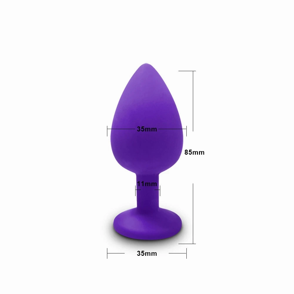 Silicone Butt Plug Anal Plug Set with Crystal Glasses End
