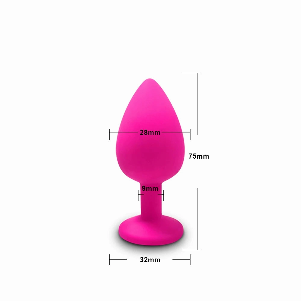Silicone Butt Plug Anal Plug Set with Crystal Glasses End