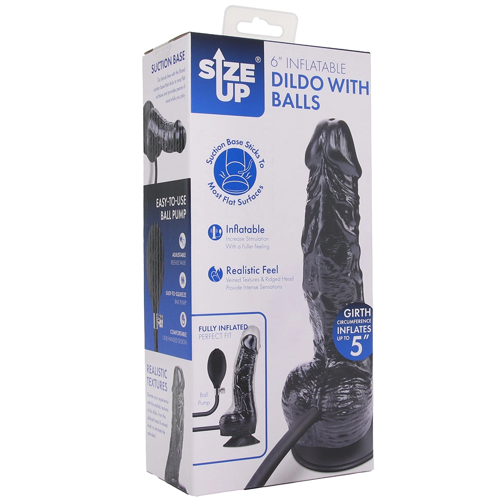 Size Up 6 Inch Inflatable Dildo with Balls