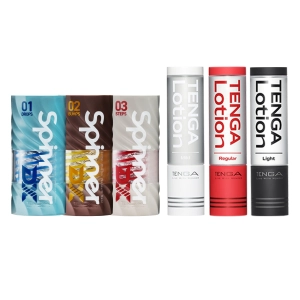 TENGA SPINNER DX   Lotion Bundle