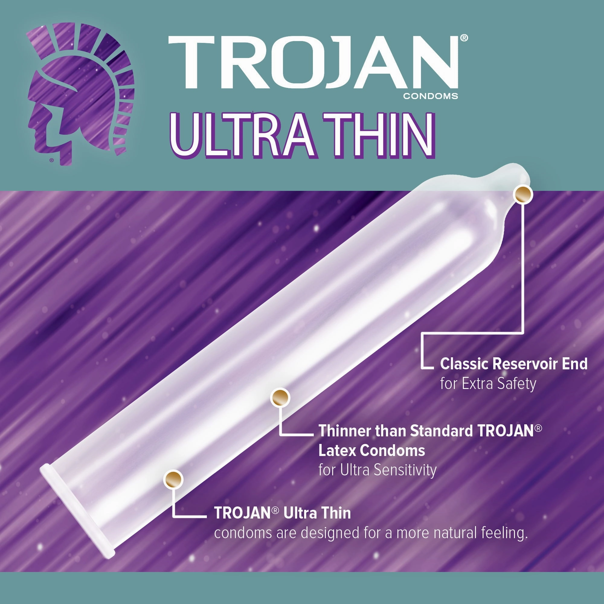 Trojan Ultra Thin Lubricated Condoms - 12 pk