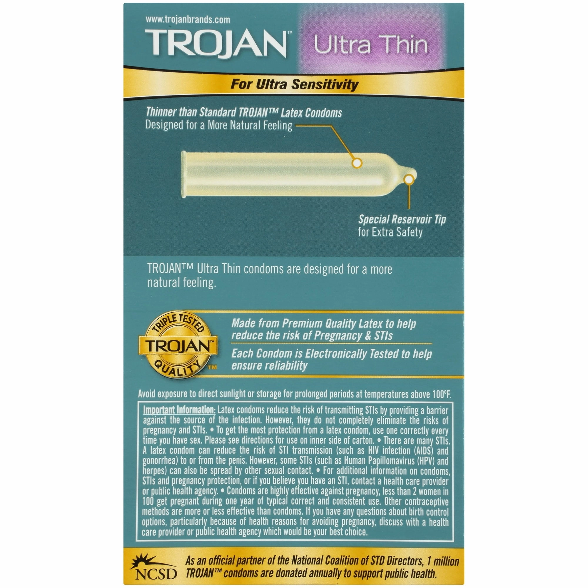 Trojan Ultra Thin Lubricated Condoms - 12 pk