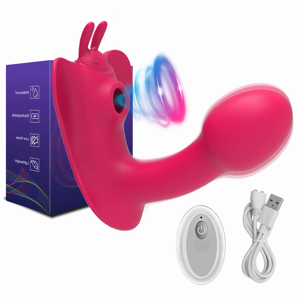 Wearable Butterfly Vibrator with Clit Sucker with Remote Control - W10