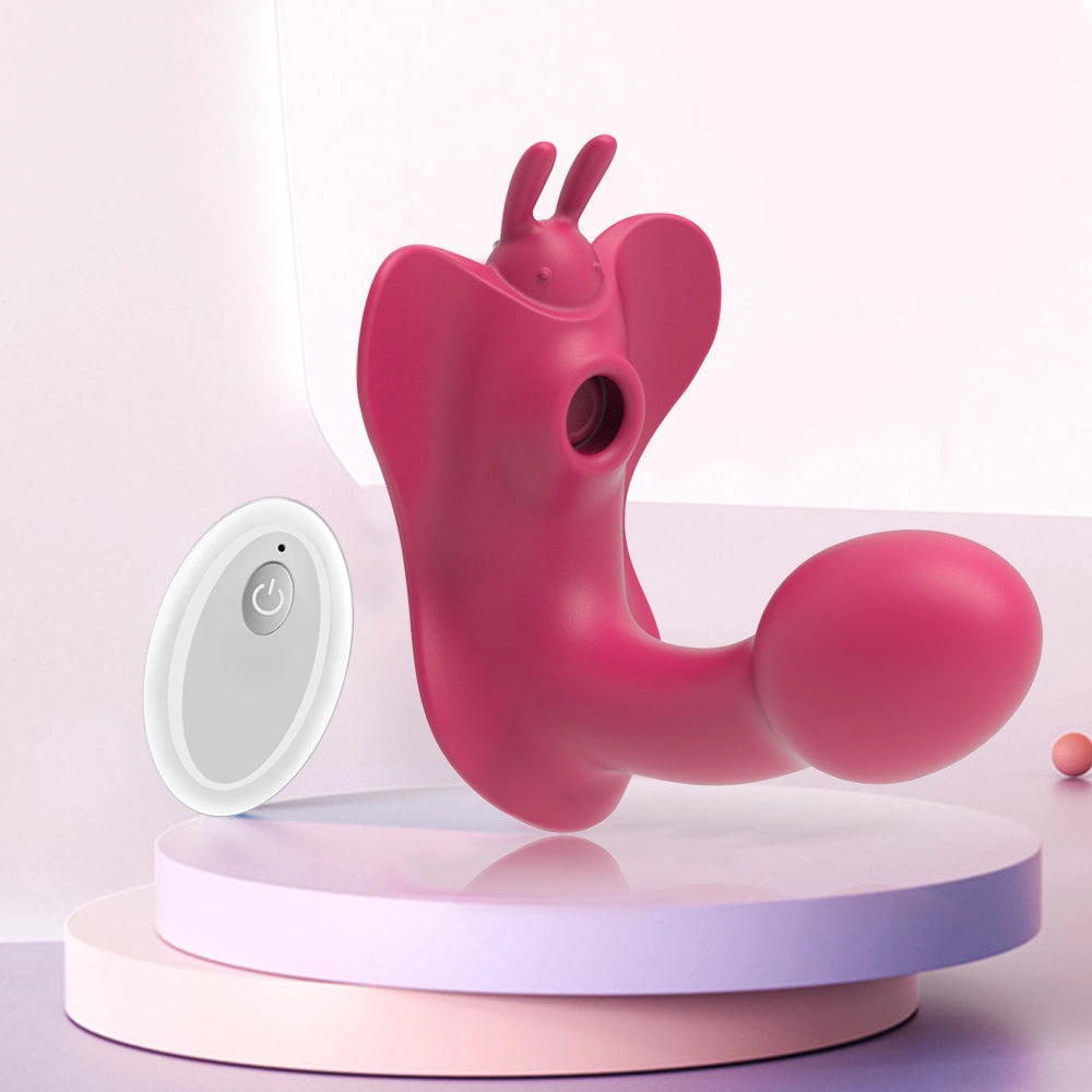 Wearable Butterfly Vibrator with Clit Sucker with Remote Control - W10