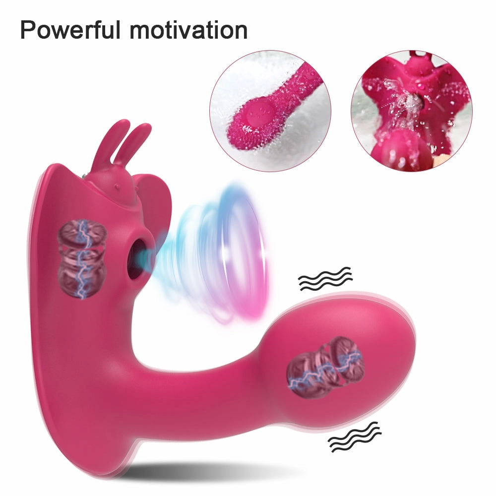 Wearable Butterfly Vibrator with Clit Sucker with Remote Control - W10
