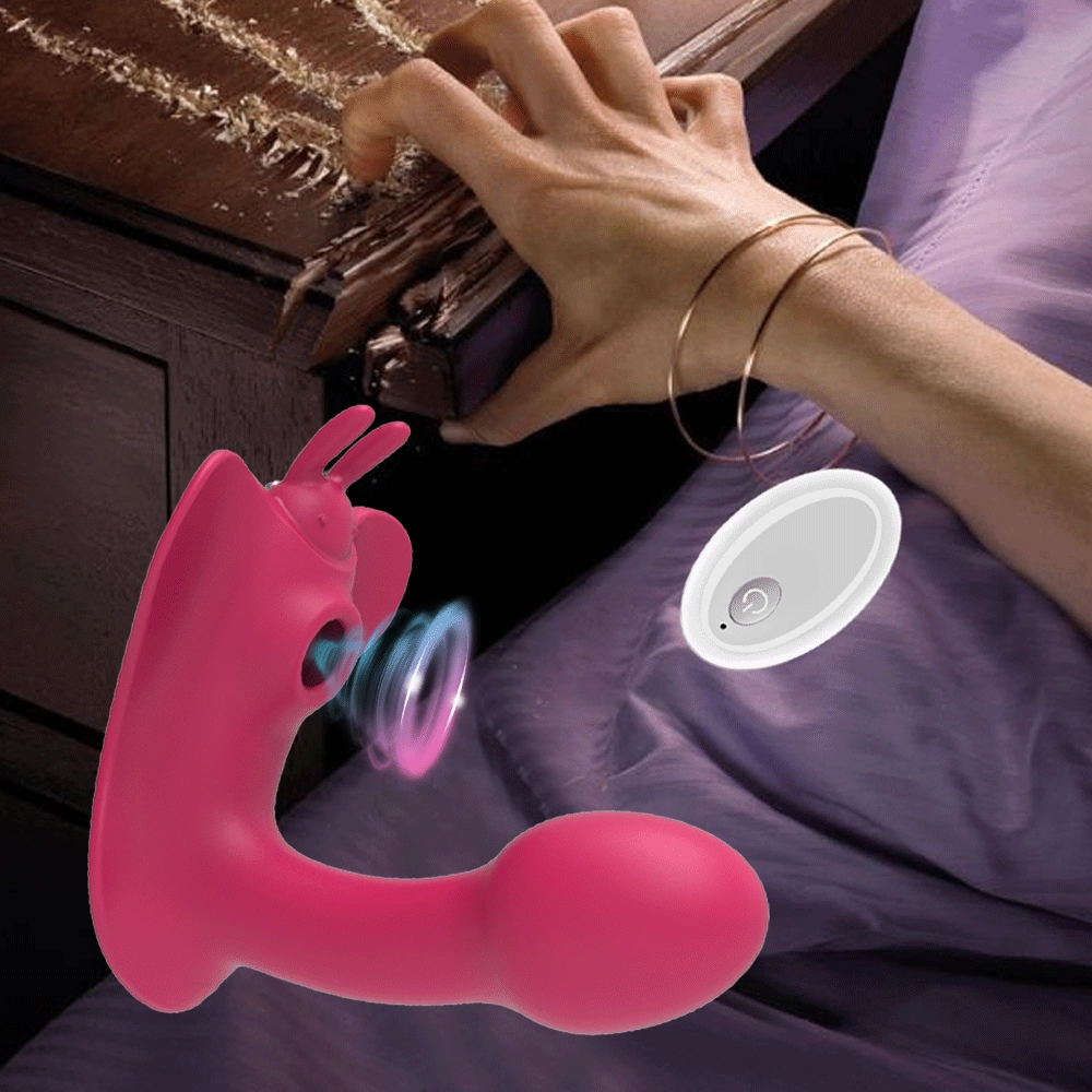 Wearable Butterfly Vibrator with Clit Sucker with Remote Control - W10