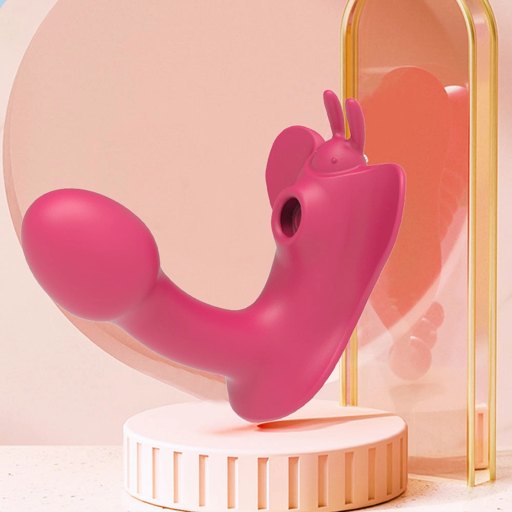 Wearable Butterfly Vibrator with Clit Sucker with Remote Control - W10