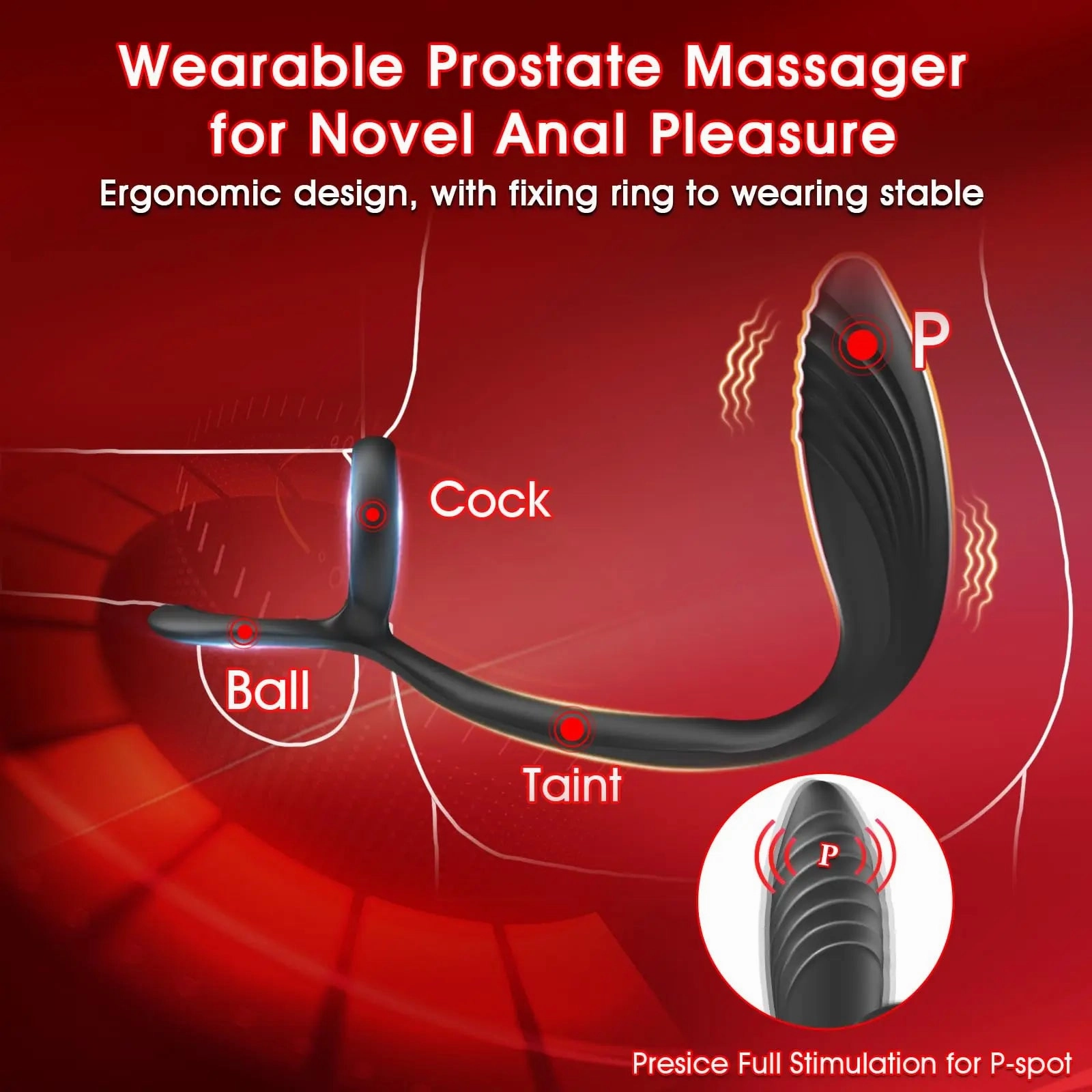 Wearable Taint Stimulator & Prostate Vibrator with Cock Ring