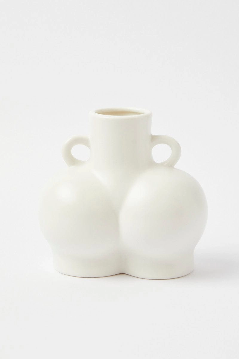 White Ceramic Booty Vase
