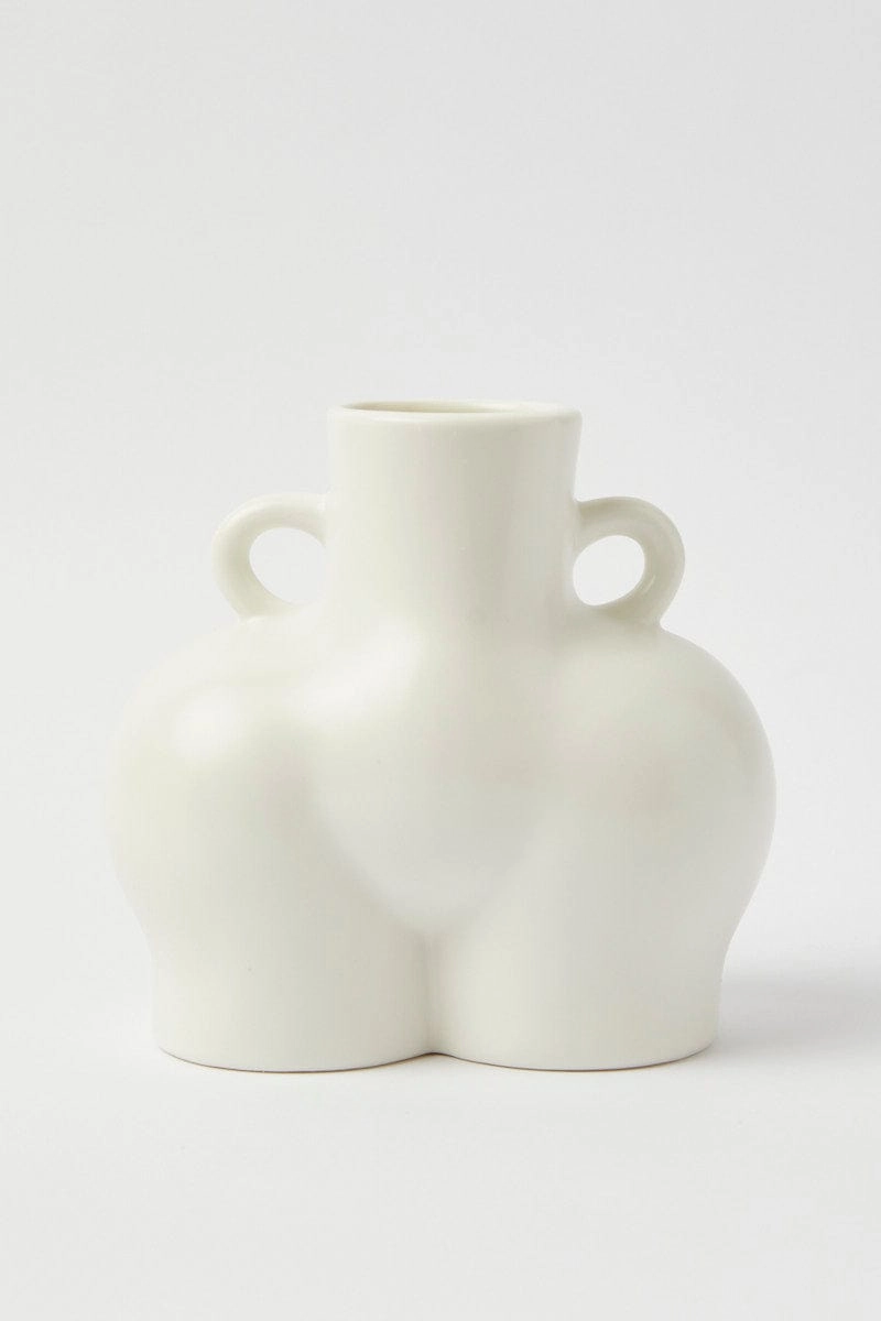 White Ceramic Booty Vase
