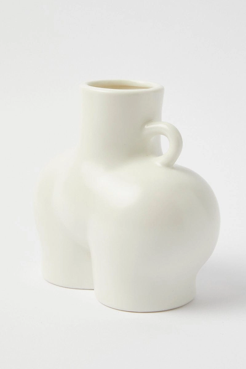 White Ceramic Booty Vase