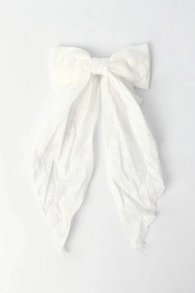 White Eyelet Hair Bow