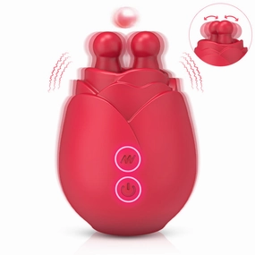 Yami - 10 Modes Licking Vibrating Rose Nipple Vibrators For Women